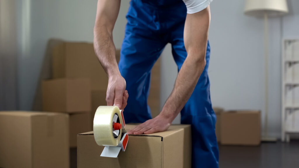 Taping up boxes