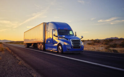 Long-haul trucker on a highway